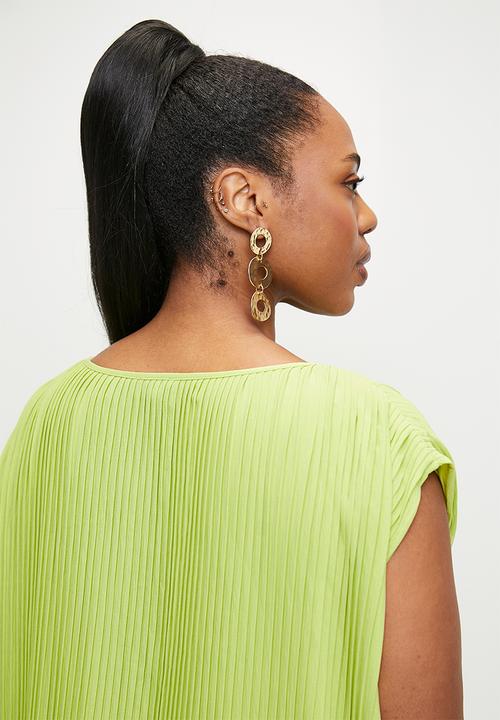 edit - Pleated tunic maxi dress - green