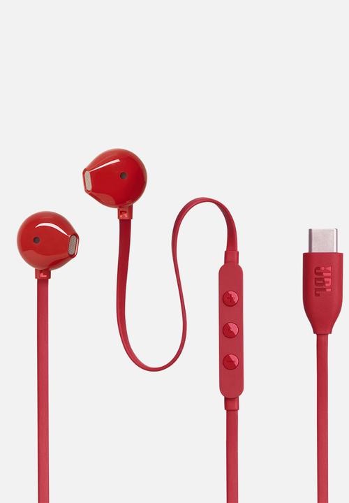 JBL - Tune 305C Wired Hi-res Earbud - Red