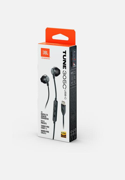 JBL - Tune 305C Wired Hi-res Earbud - Black