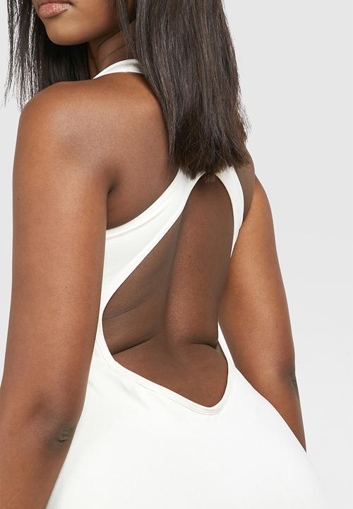 boohoo - Open Back Seamless Unitard - Stone