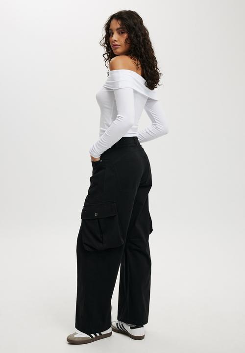 Cotton On - Cody Baggy Cargo Pant - Black