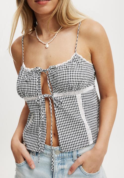 Cotton On - Lucy Lace Cami - Black Gingham