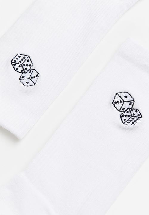H&M - Socks - white dice