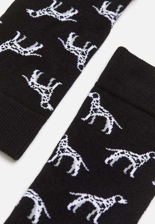 H&M - Patterned socks - black dogs