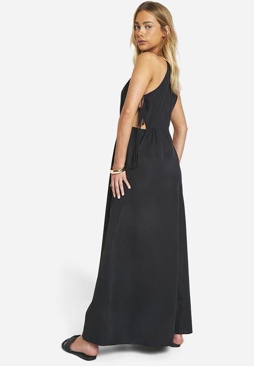 boohoo - Tie Side Maxi Dress - Black