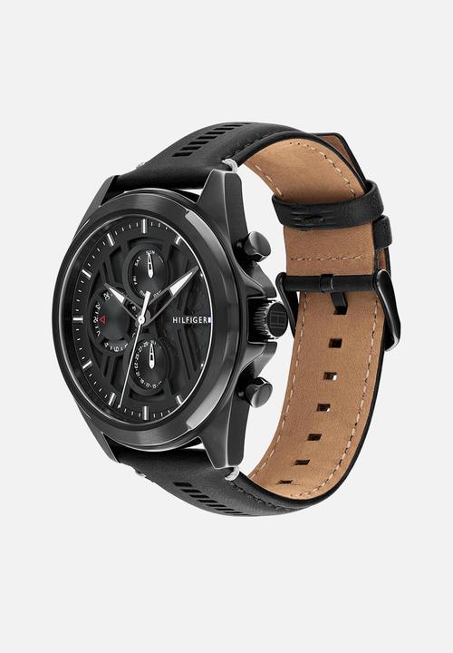 Tommy Hilfiger - Jax leather strap - black