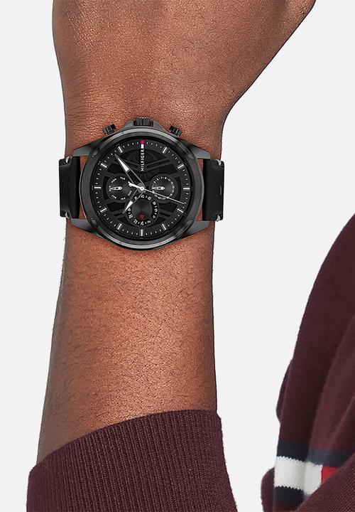 Tommy Hilfiger - Jax leather strap - black