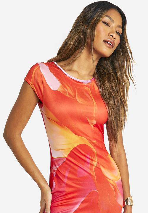 boohoo - Super Soft Cap Sleeve Tie Dye Maxi Dress - Pink