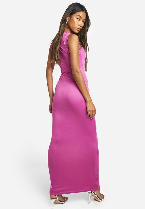 boohoo - Super Soft Square Neck Maxi Dress - Purple