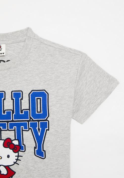 Cotton On - License drop shoulder short sleeve tee - lcn san hello kitty fog grey 