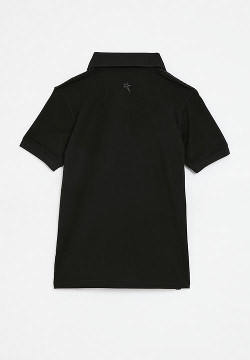 SOVIET - Short sleeve fashion golfer - black