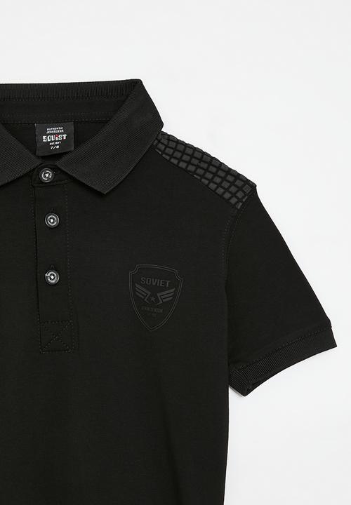 SOVIET - Short sleeve fashion golfer - black