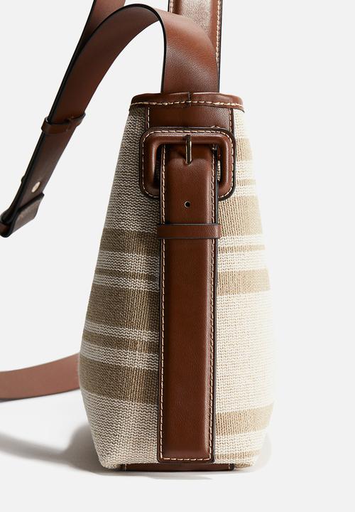 H&M - Crossbody bag - beige striped