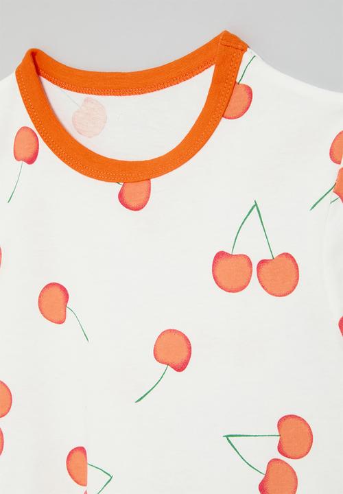 Pop Candy - Printed tee - orange & white