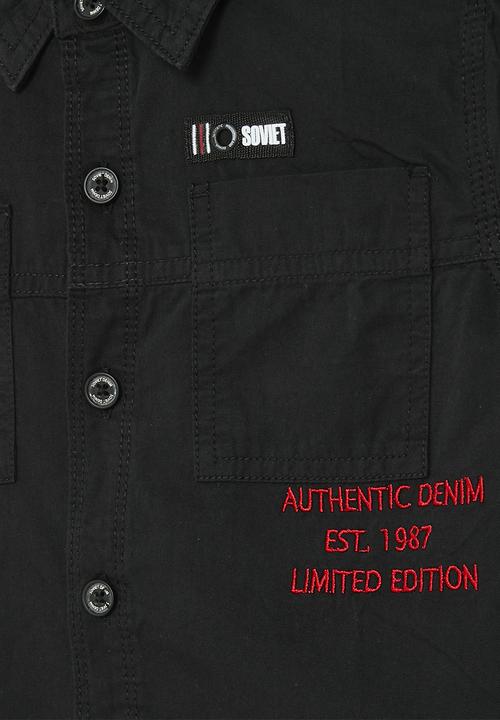 SOVIET - Boys long sleeve fashion shirt - black