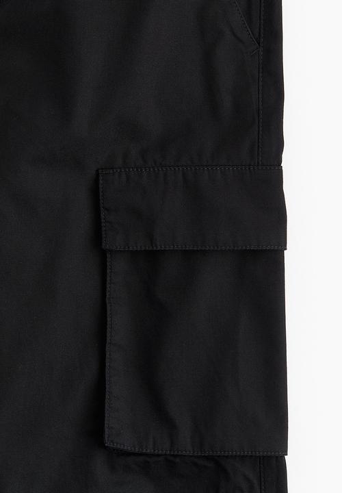 H&M - Canvas cargo trousers - black
