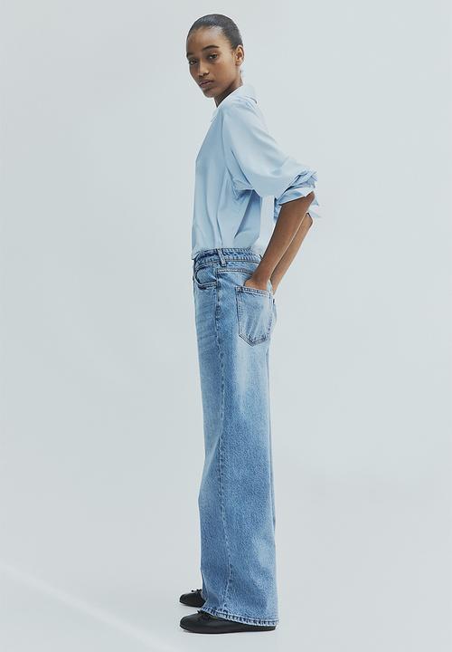 H&M - Wide denim trousers - light denim blue
