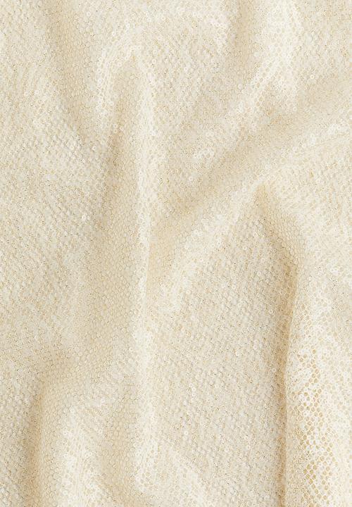 H&M - Sequined mesh top - light beige
