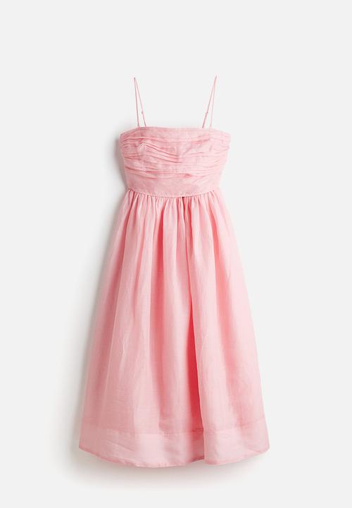H&M - Ramie bandeau dress - light pink