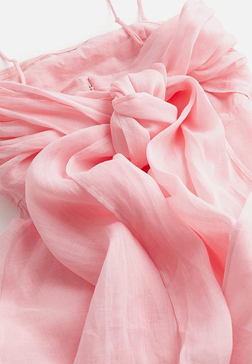 H&M - Ramie bandeau dress - light pink