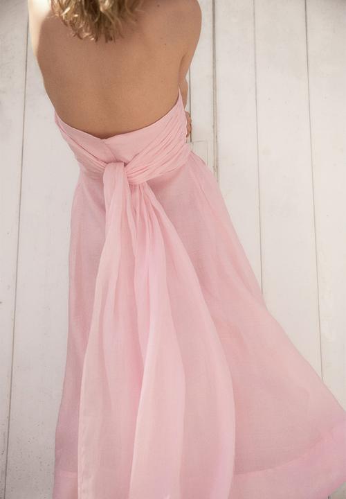 H&M - Ramie bandeau dress - light pink