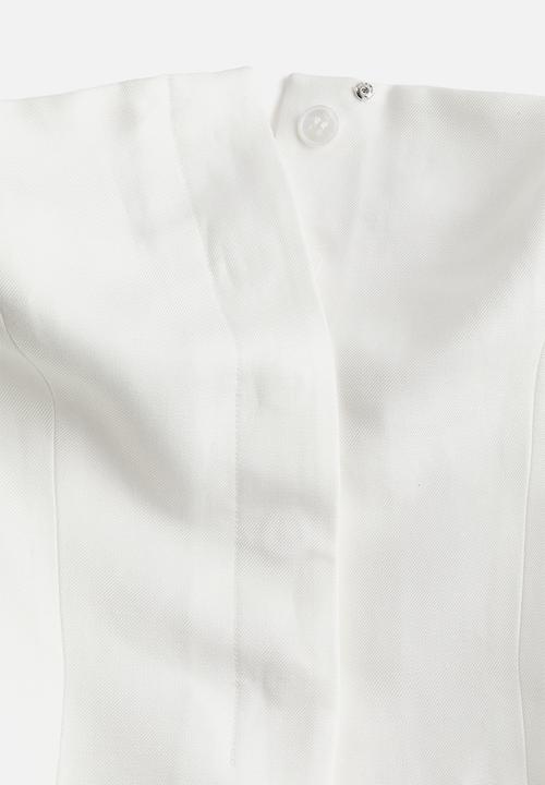 H&M - Linen-blend bandeau top - white