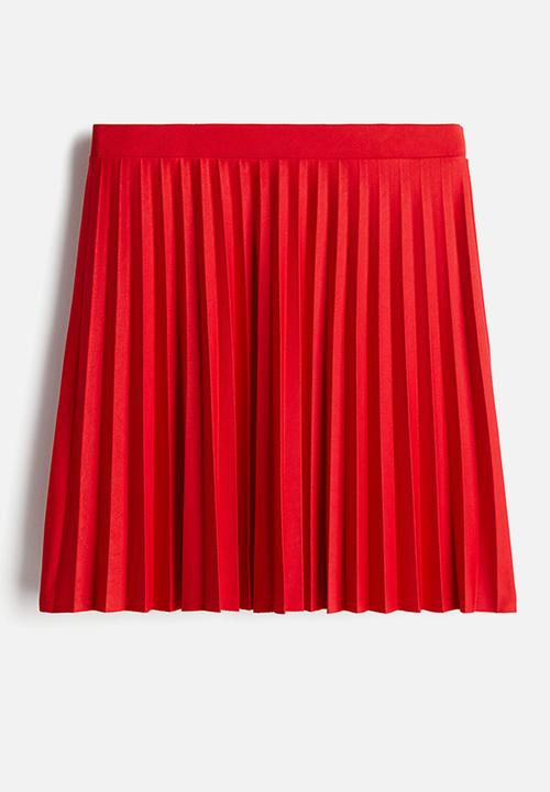 H&M - Pleated jersey skirt - bright red