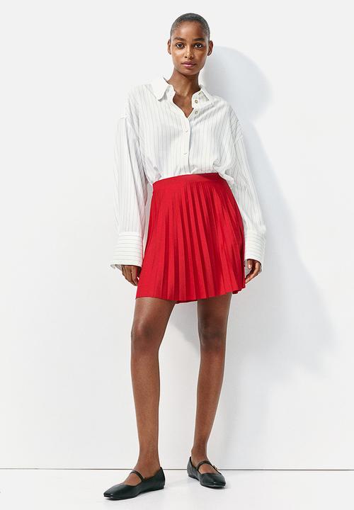 H&M - Pleated jersey skirt - bright red