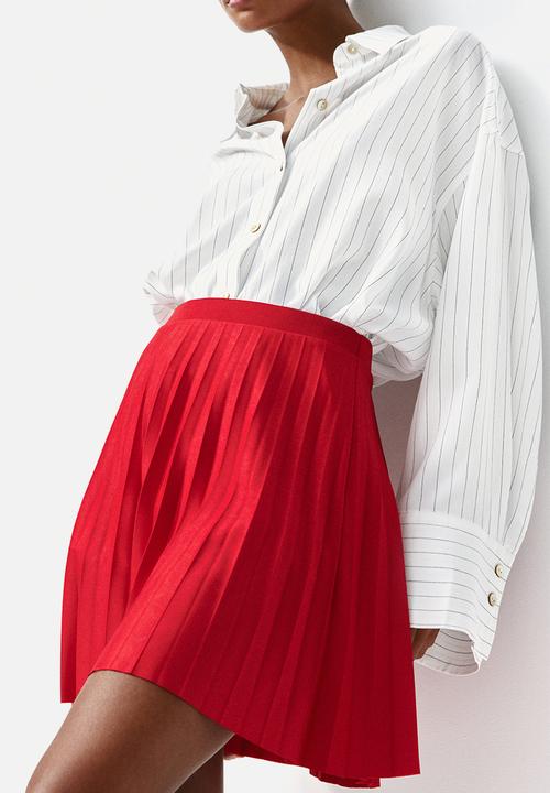 H&M - Pleated jersey skirt - bright red