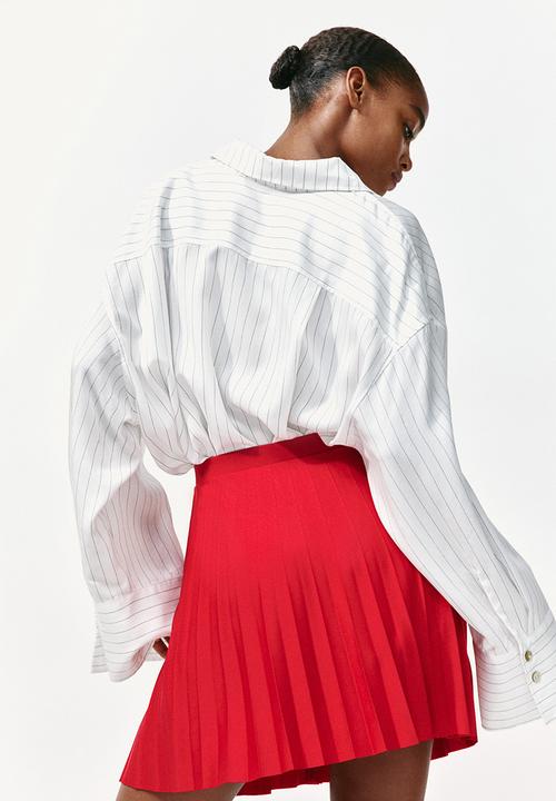 H&M - Pleated jersey skirt - bright red