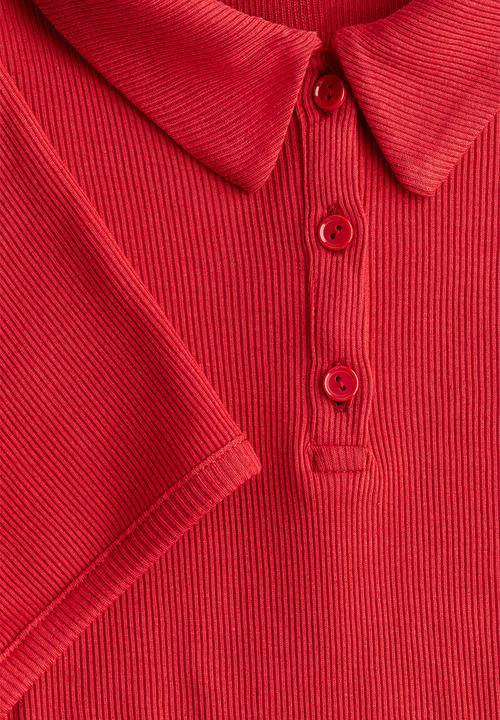 H&M - Ribbed polo shirt - red