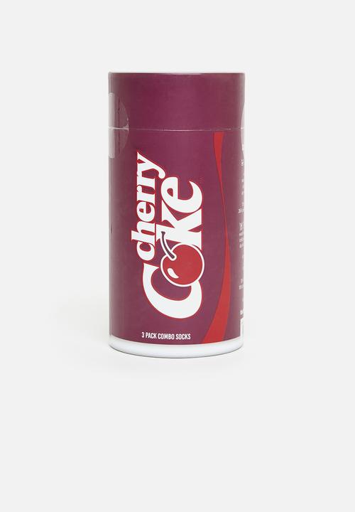 Foot-ies - Cherry coke combo socks 3 pack gift can - multi