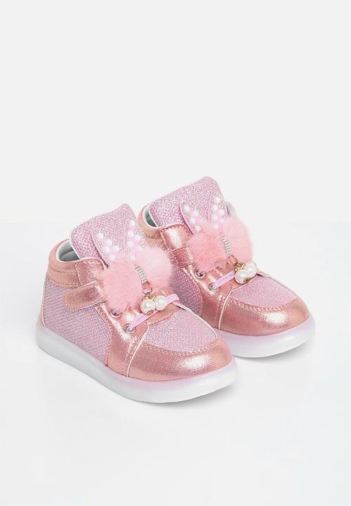 Pop Candy - Mettalic light up sneakers-pink