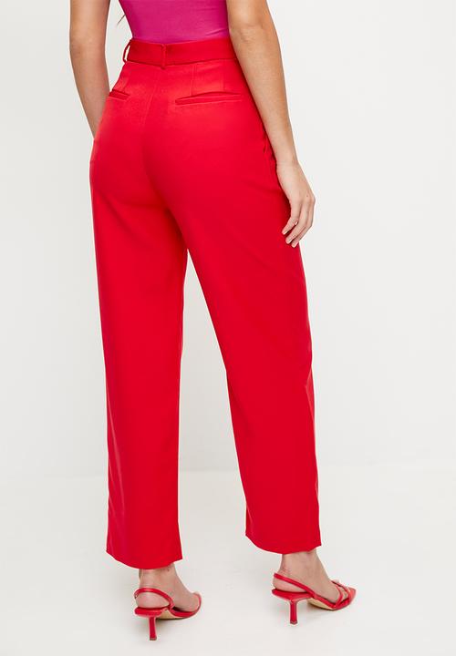 Me&B - Tailored Carrot Leg Pants - Red