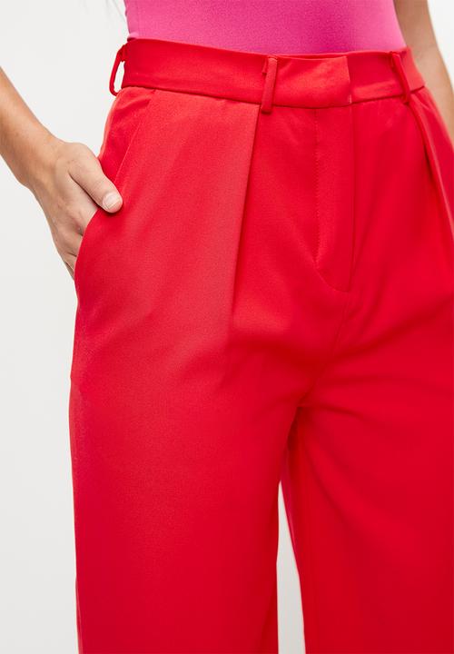 Me&B - Tailored Carrot Leg Pants - Red