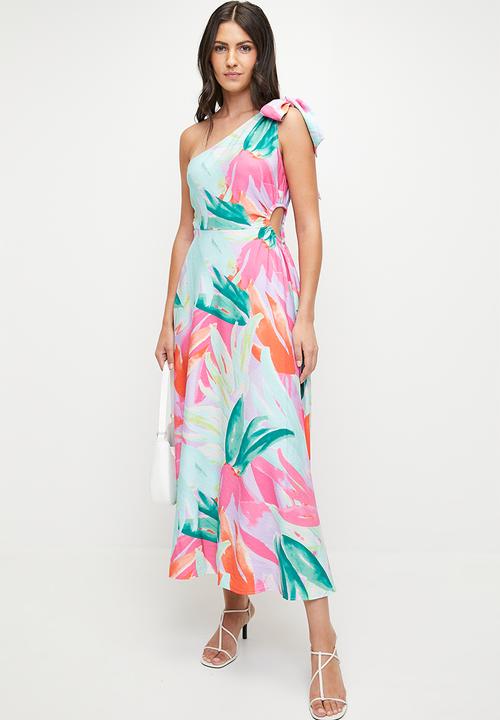 MILLA - Asymmetric Bow Detail Maxi Dress - Multi