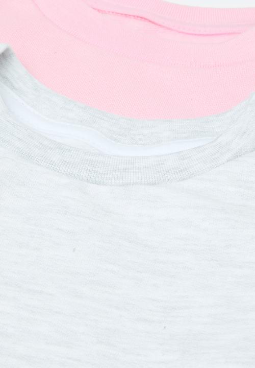 Pop Candy - 2 Pack plain sweatshirt - pink & light grey