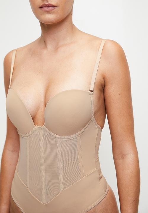 Easy Curves Shapewear - Corset shaper thong bodysuit - beige