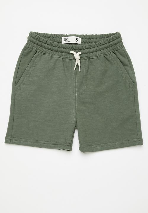 Cotton On - Multipack henry slouch short two pack - rainy day/swag green
