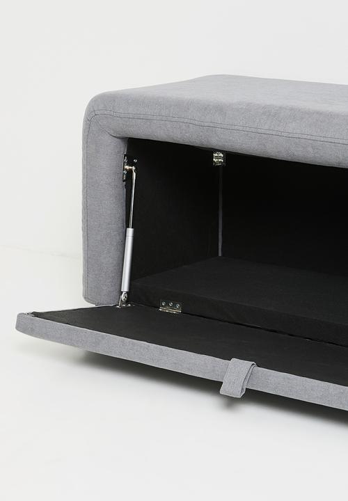 Sixth Floor - Pratense woven storage ottoman - Charcoal