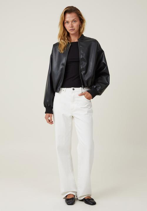 Cotton On - Staple Rib Boat Neck Long Sleeve Top - Black