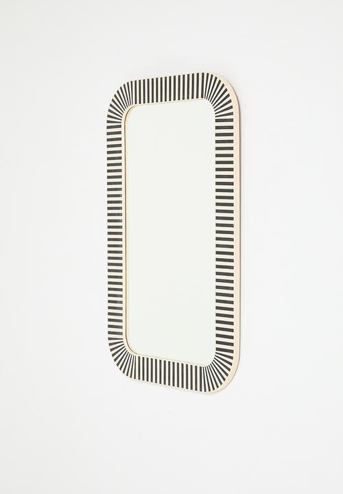 Sixth Floor - Inlay Rounded Rectangular mirror - Black & White