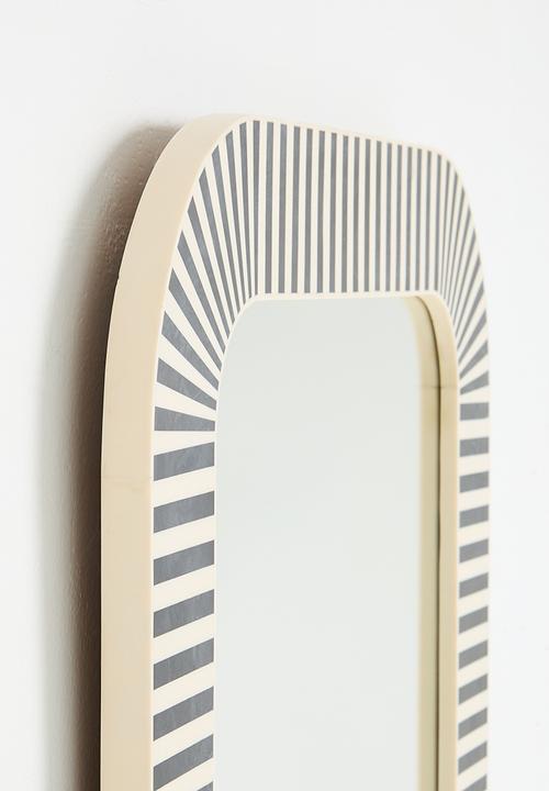Sixth Floor - Inlay Rounded Rectangular mirror - Black & White