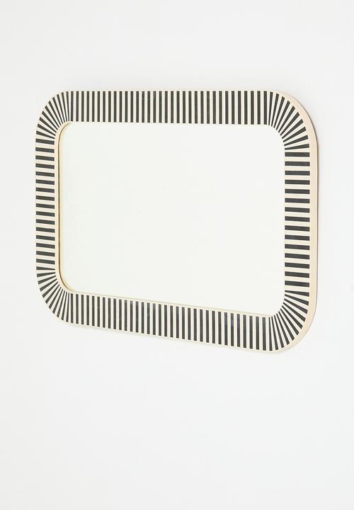 Sixth Floor - Inlay Rounded Rectangular mirror - Black & White
