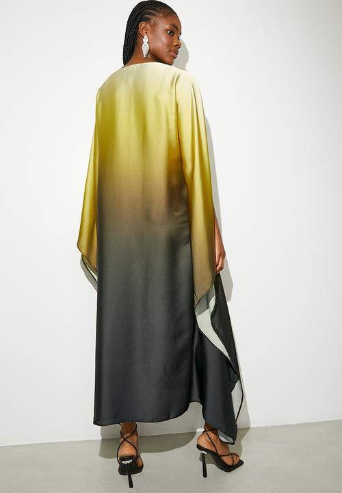 VELVET - Slash Neck Kaftan Dress - Golden Dust Ombre
