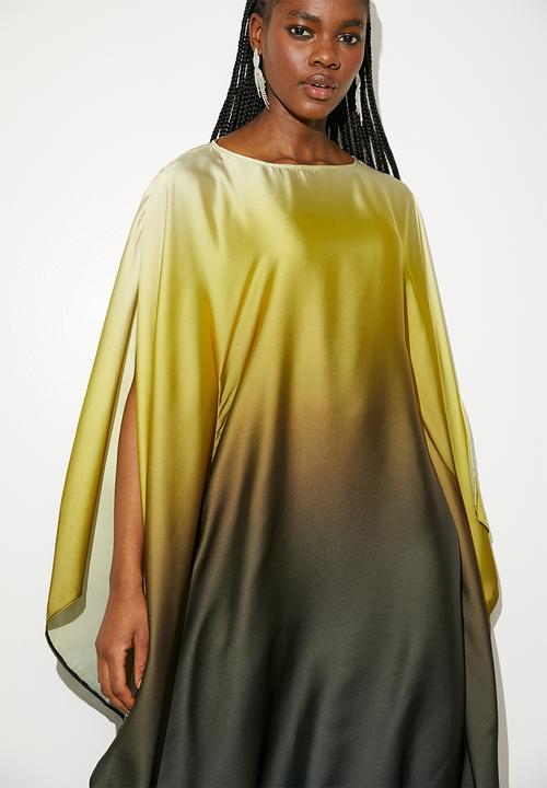 VELVET - Slash Neck Kaftan Dress - Golden Dust Ombre