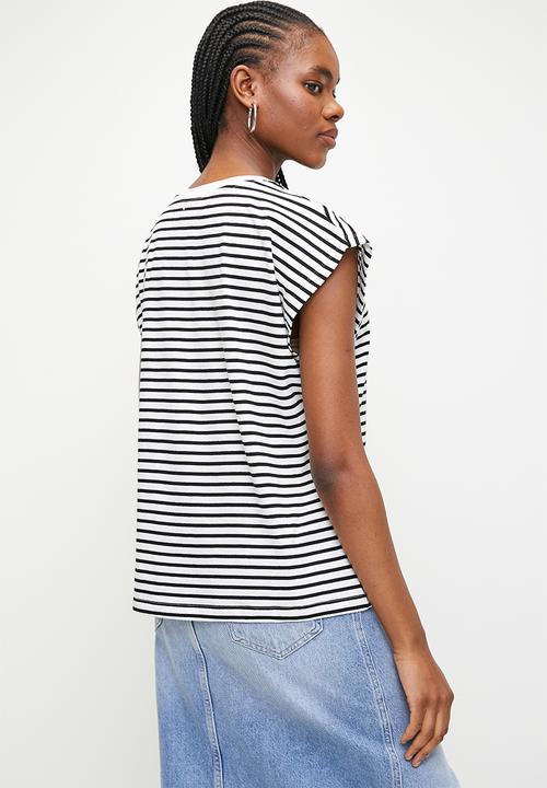 Superbalist - Extended sleeve top - off white & black