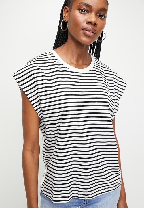 Superbalist - Extended sleeve top - off white & black