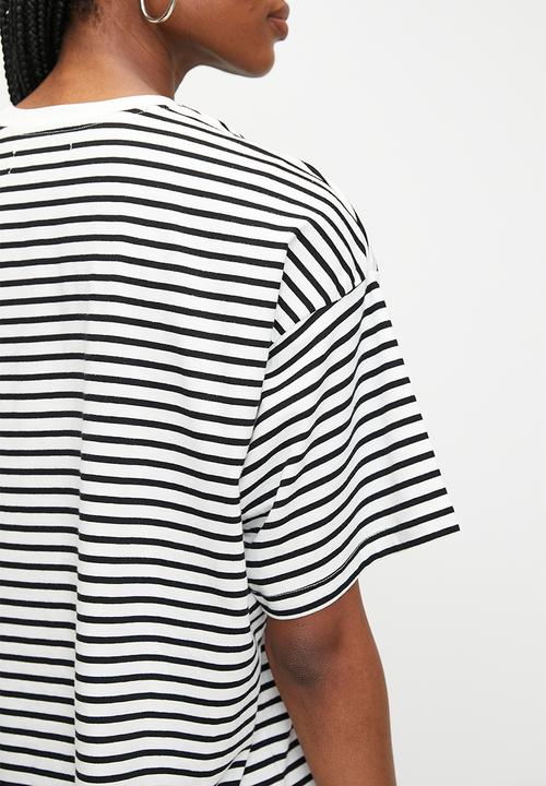 Superbalist - Oversized stripe tee - white & black