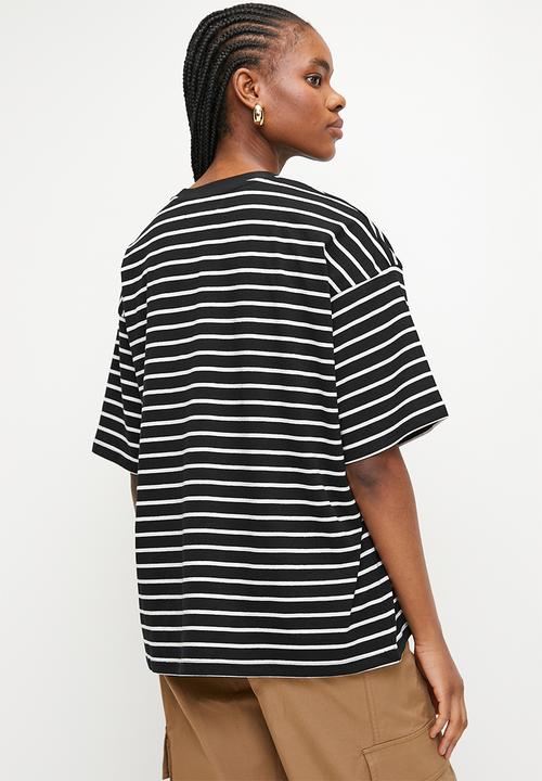 Superbalist - Oversized stripe tee - black & white
